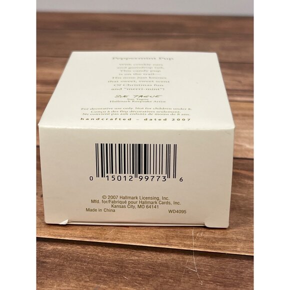 2007 HALLMARK KEEPSAKE ORNAMENT WD4095 PEPPERMINT PUP DOG CANDY CANE GUM DROP - Picture 4 of 7